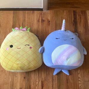 Squishmallow pineapple Maui and narwhal Naomi 2 stuffy bundle NEW NWT